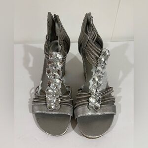 Style & co Heels Sandals Wedges Studded Silver Shoes Women